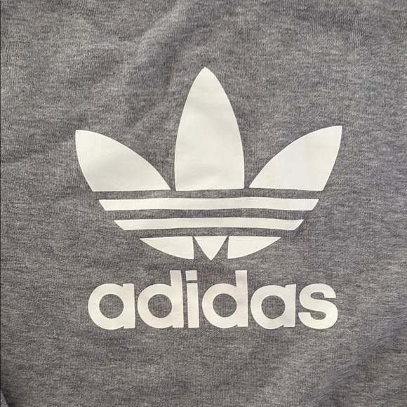 Adidas Heather Gray Crewneck Men's M Large Logo - Picture 2 of 5